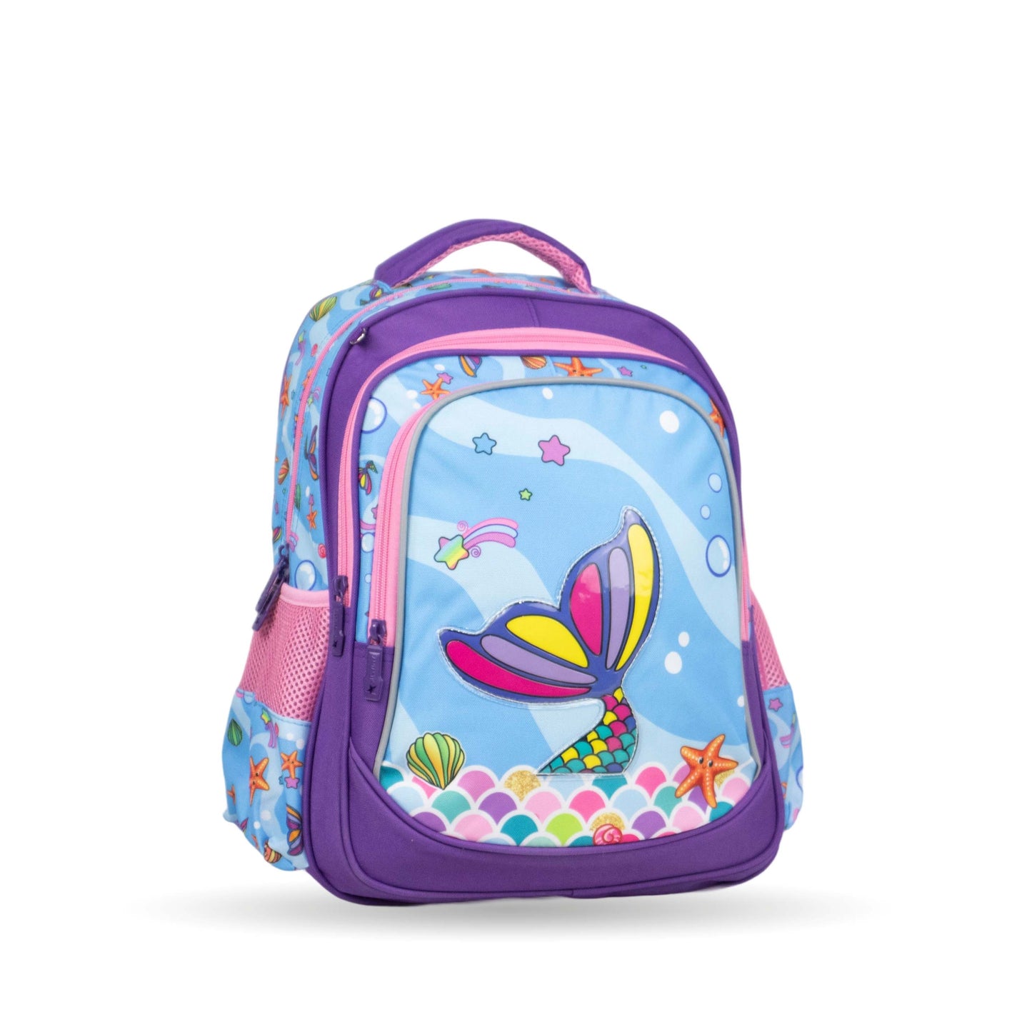 فانتاستيك، طقم شنط مدرسية للبنات، ٣ قطع، تصميم فراشة ملون، لون أزرق وبنفسجي XT082
