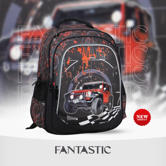 XT081 ياً مع حقيبة الظهر المدرسية فانتاستيك! تتميز هذه الحقيبة بتصميم ساحر يجمع بين حصان البحر واليونيكورن مع لمسات قوس قزح براقة بألوان الأزرق