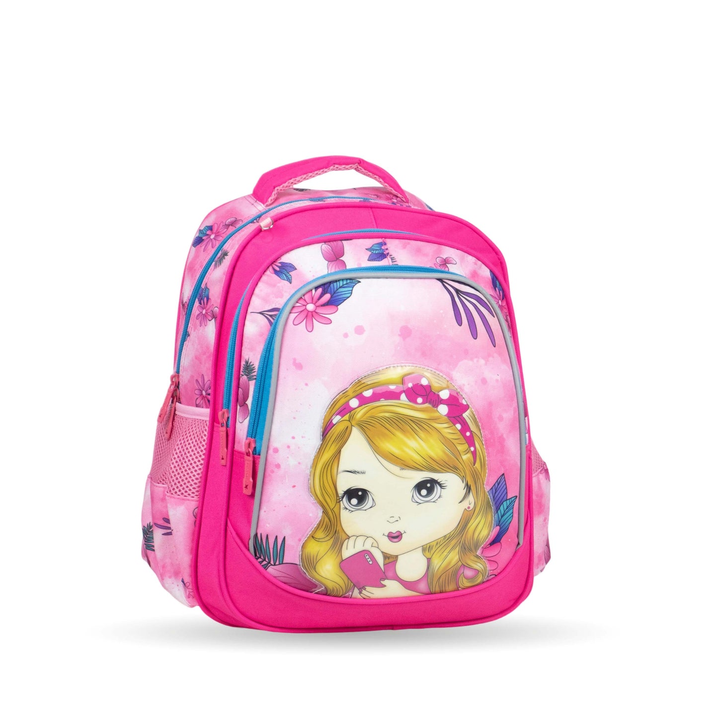 فانتاستيك، طقم شنط مدرسية للبنات، ٣ قطع، تصميم جذاب باللون الوردي