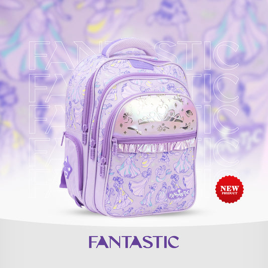 QY003 فانتاستيك حقيبة ظهر مدرسية، متعددة الجيوب،  مارفل، أميرات، مع سحابات متينة