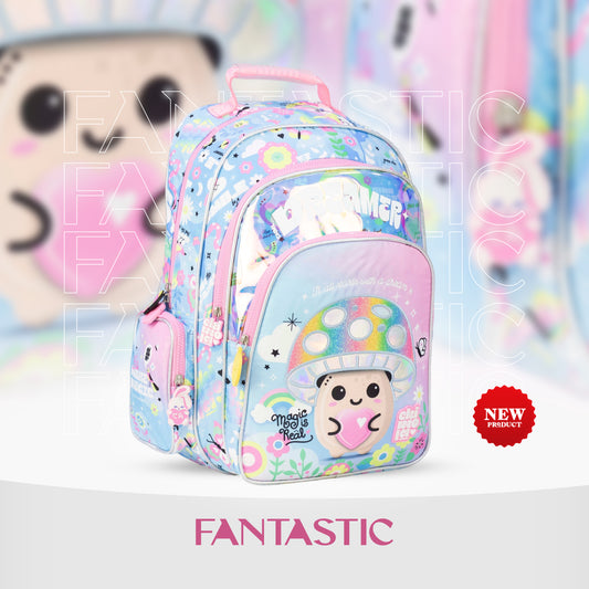 mm041 تشيمولا حقيبة ظهر للأطفال، تصميم كرتوني بألوان قوس قزح، نمط يونيكورن وزهور