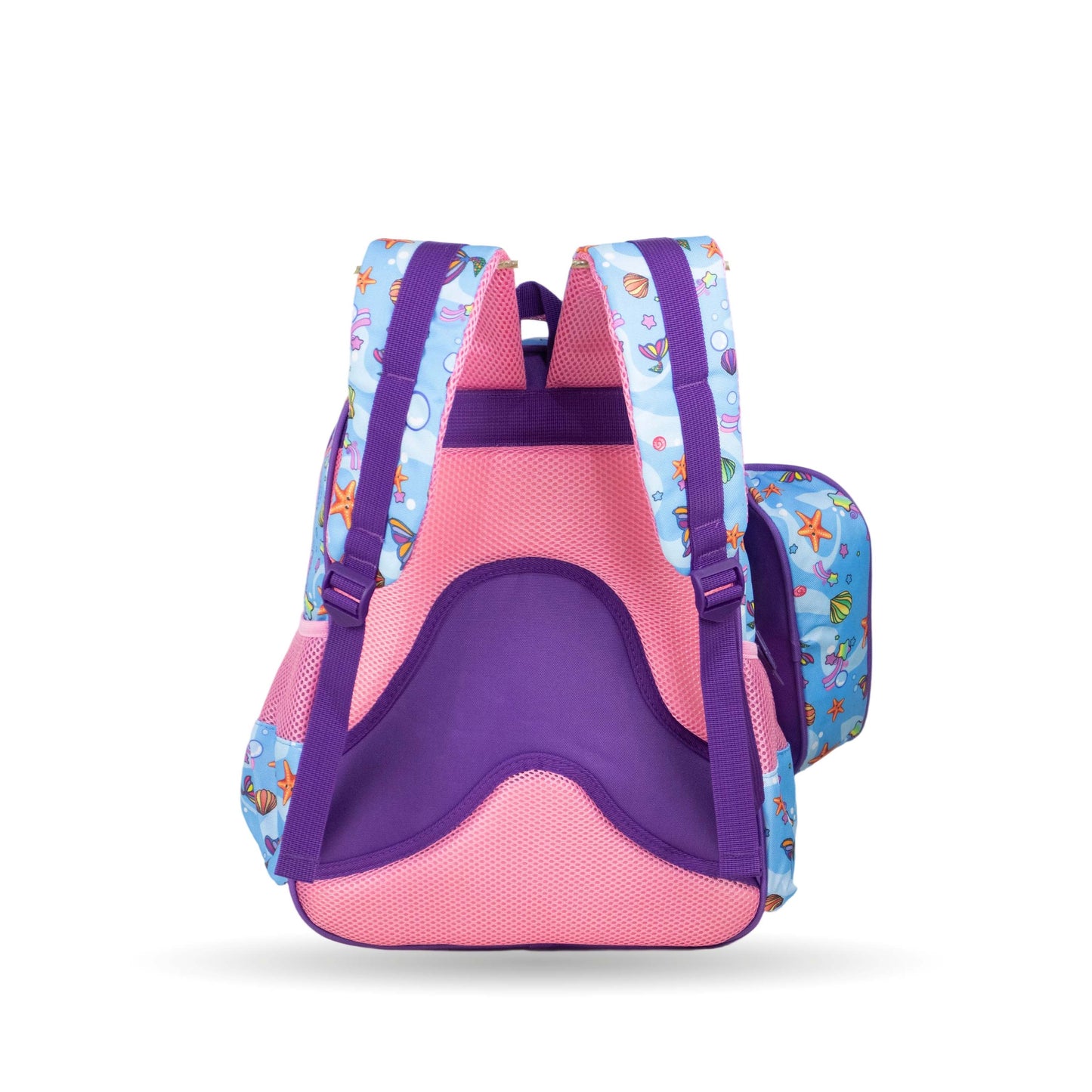 فانتاستيك، طقم شنط مدرسية للبنات، ٣ قطع، تصميم فراشة ملون، لون أزرق وبنفسجي XT082