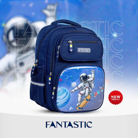 CS004 فانتاستيك حقيبة ظهر مدرسية، تصاميم متنوعة: يونيكورن وردي، رائد فضاء أزرق، سبايدرمان أسود وأحمر، متعددة الجيوب