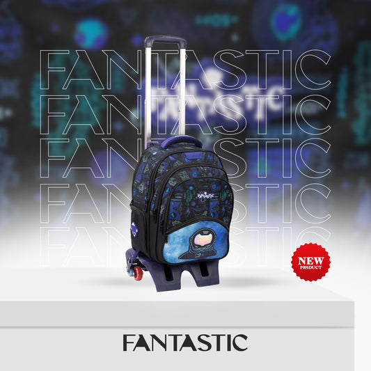 QY003T فانتاستيك حقيبة ظهر مدرسية  مع عجلات، متعددة الجيوب،  فضاء، مع سحابات متينة