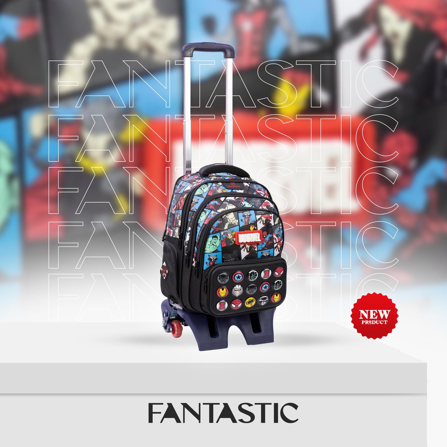 QY003T فانتاستيك حقيبة ظهر مدرسيةمع عجلات، متعددة الجيوب،  مارفل، أميرات، فضاء، مع سحابات متينة