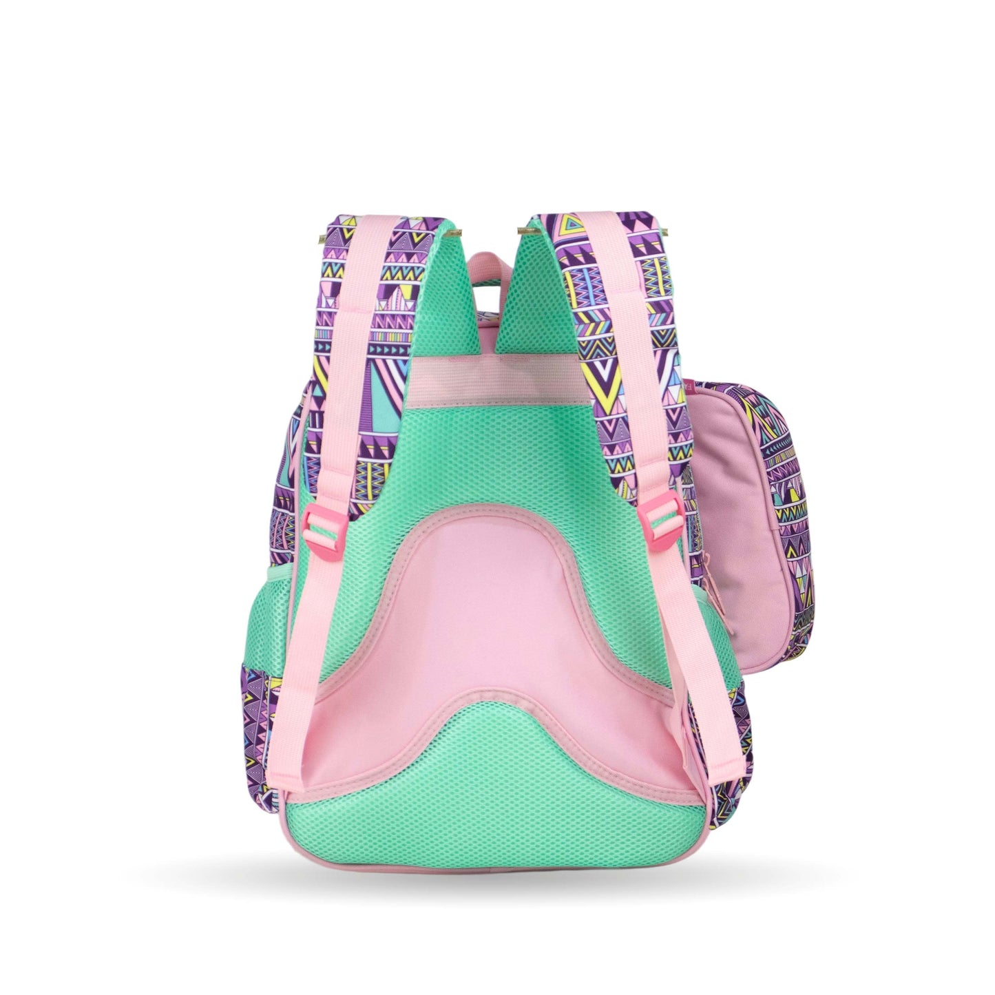 XT081 ياً مع حقيبة الظهر المدرسية فانتاستيك! تتميز هذه الحقيبة بتصميم ساحر يجمع بين حصان البحر واليونيكورن مع لمسات قوس قزح براقة بألوان الأزرق