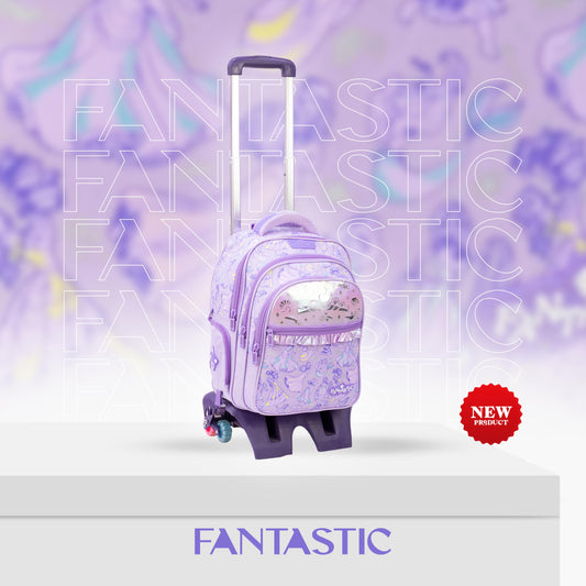 QY003T فانتاستيك حقيبة ظهر مدرسية مع عجلات، متعددة الجيوب،  مارفل، أميرات، مع سحابات متينة