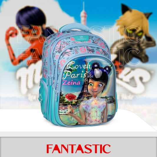 QY 007 حقيبة ظهر مدرسية فانتاستيك المدرسية ، ٤٠ سم، متعددة الجيوب، تصاميم كرتونية ثلاثية الأبعاد، مجموعة متنوعة (Copy)