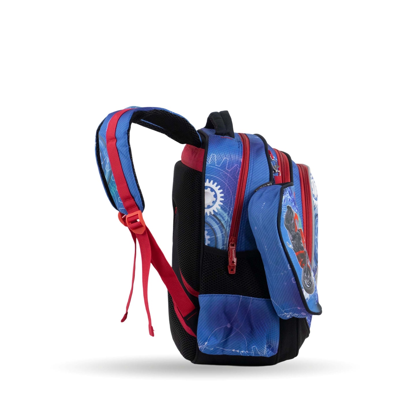 فانتاستيك، طقم حقائب مدرسية ٣ قطع، تصميم دراجة نارية، أزرق وأحمر XT082