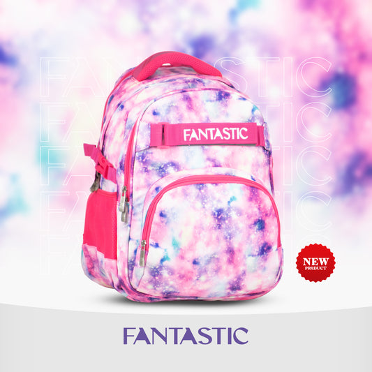 ODS3 حقيبة ظهر مدرسية فضائية،18 بوصة , تصميم مجرات وردي، 4 حجرات، ظهر مبطن بشبكة تهوية، مناسبة للمدرسة والاستخدام اليومي