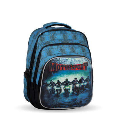 XT080 حقيبة ظهر مدرسية أولادي بنمط عصري، متعددة الجيوب، تصميم رياضي مقاس 16 بوصة