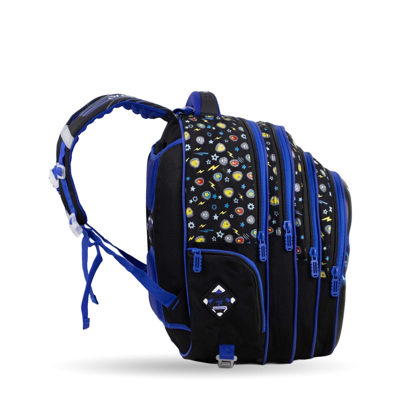 QY006 حقيبة فانتاستيك المدرسية، 43سم، مع حقيبة طعام ومقلمة، تصميم ثلاثي الأبعاد، للأطفال