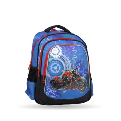 فانتاستيك، طقم حقائب مدرسية ٣ قطع، تصميم دراجة نارية، أزرق وأحمر XT082