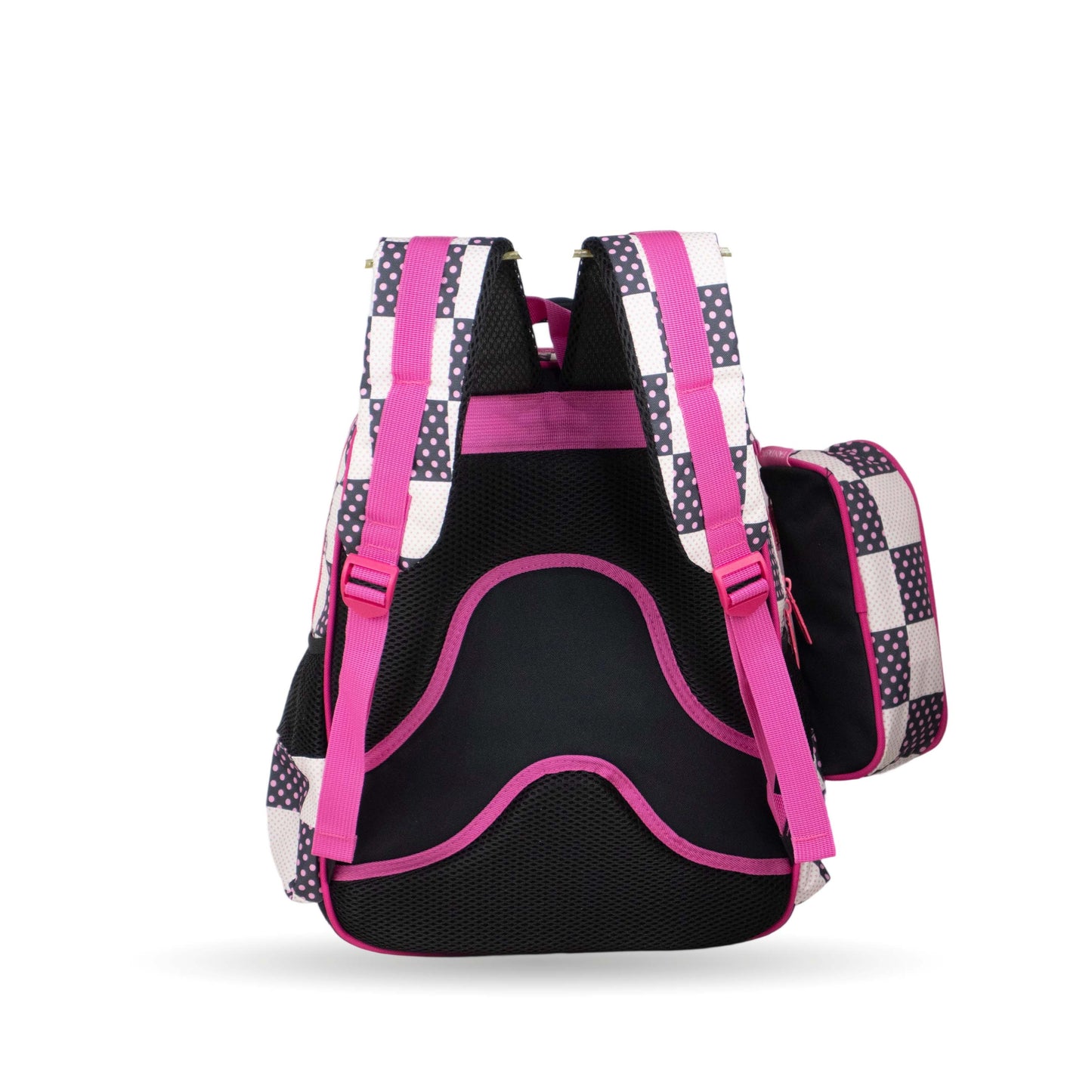 فانتاستيك، طقم شنط مدرسية للبنات، ٣ قطع، تصميم قطة جميل، لون وردي وأبيض