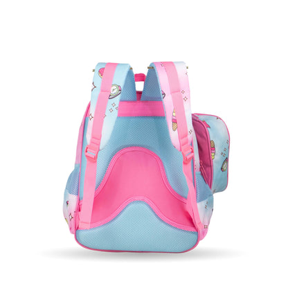 XT082 فانتاستيك، طقم شنط مدرسية للبنات، ٣ قطع، تصميم كرتوني جذاب، لون وردي وأزرق
