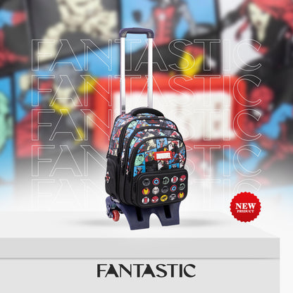 QY003T فانتاستيك حقيبة ظهر مدرسيةمع عجلات، متعددة الجيوب،  مارفل، أميرات، فضاء، مع سحابات متينة