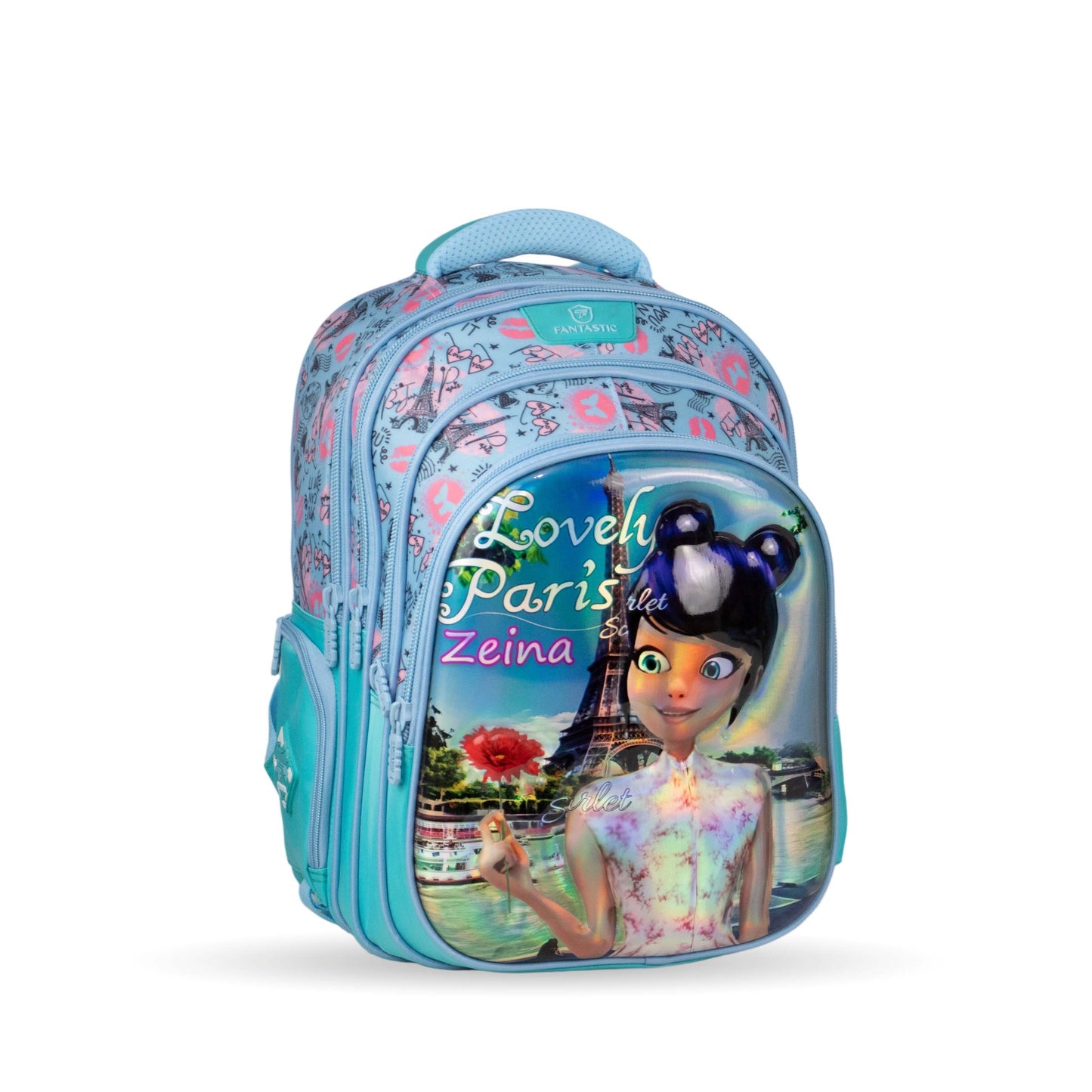 QY 007 حقيبة ظهر مدرسية فانتاستيك المدرسية ، ٤٠ سم، متعددة الجيوب، تصاميم كرتونية ثلاثية الأبعاد، مجموعة متنوعة (Copy)