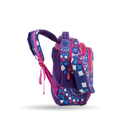 XT082 فانتاستيك، طقم شنط مدرسية للبنات، ٣ قطع، نمط مربعات، لون أزرق وبنفسجي