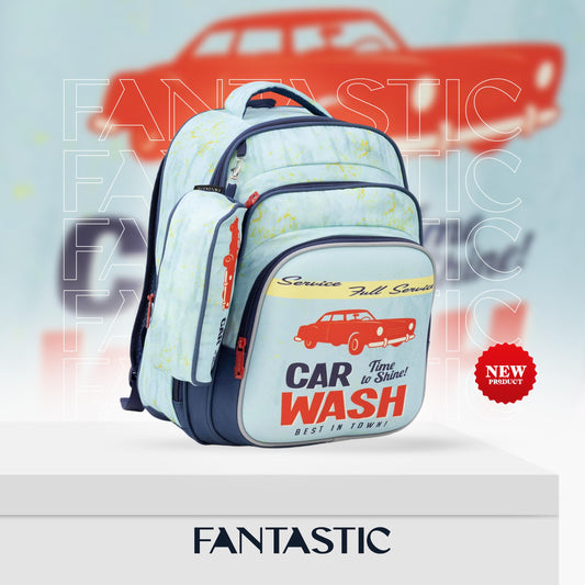 XT080 حقيبة ظهر مدرسية أولادي بنمط عصري، متعددة الجيوب، تصميم رياضي مقاس 16 بوصة