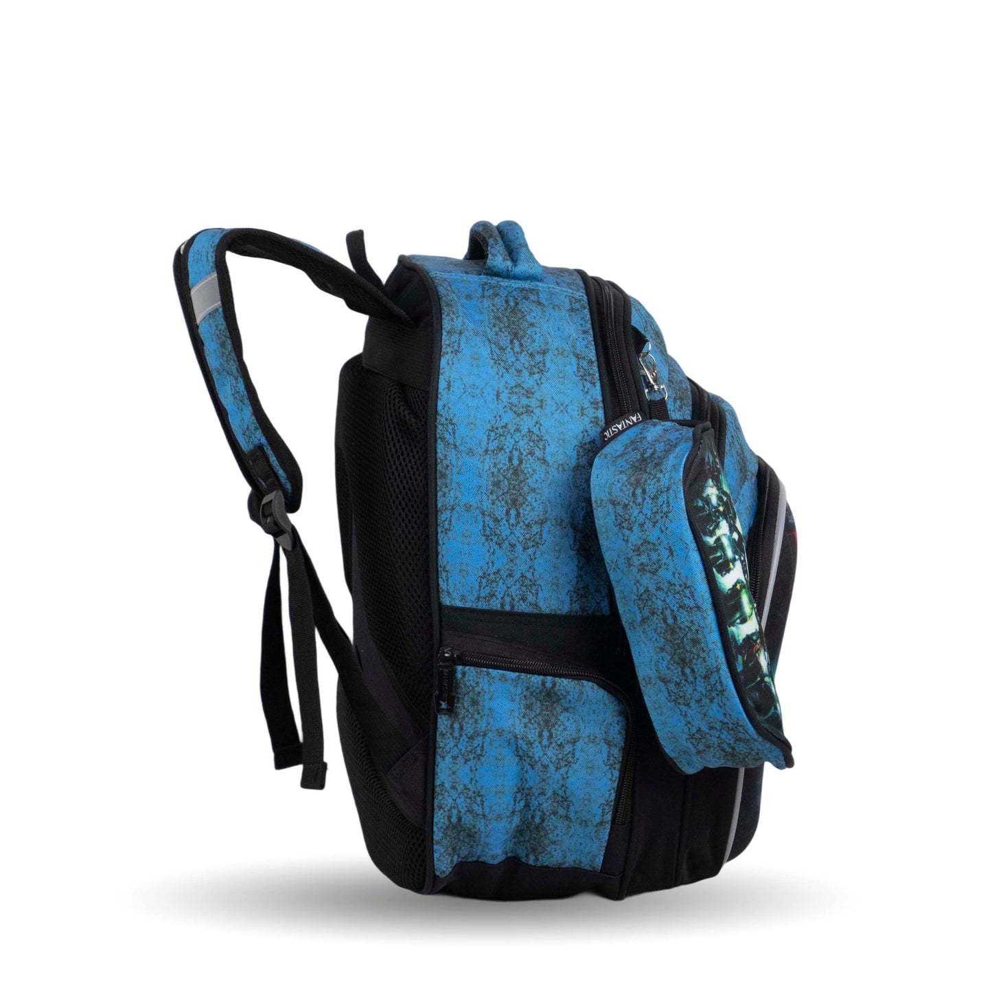 XT080 حقيبة ظهر مدرسية أولادي بنمط عصري، متعددة الجيوب، تصميم رياضي مقاس 16 بوصة