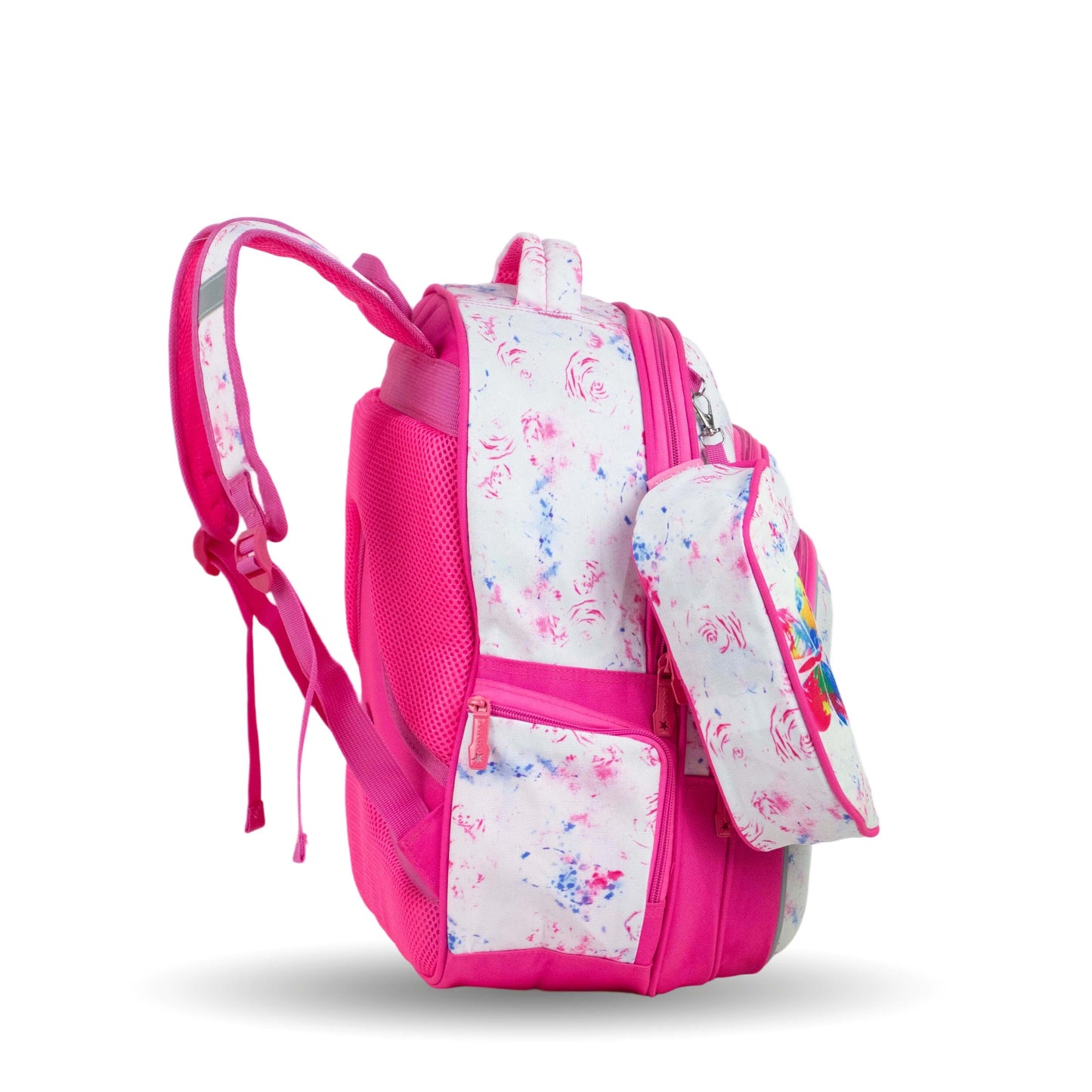 XT080 حقيبة ظهر مدرسية بناتي بنمط عصري، متعددة الجيوب، تصميم رياضي مقاس 16 بوصة