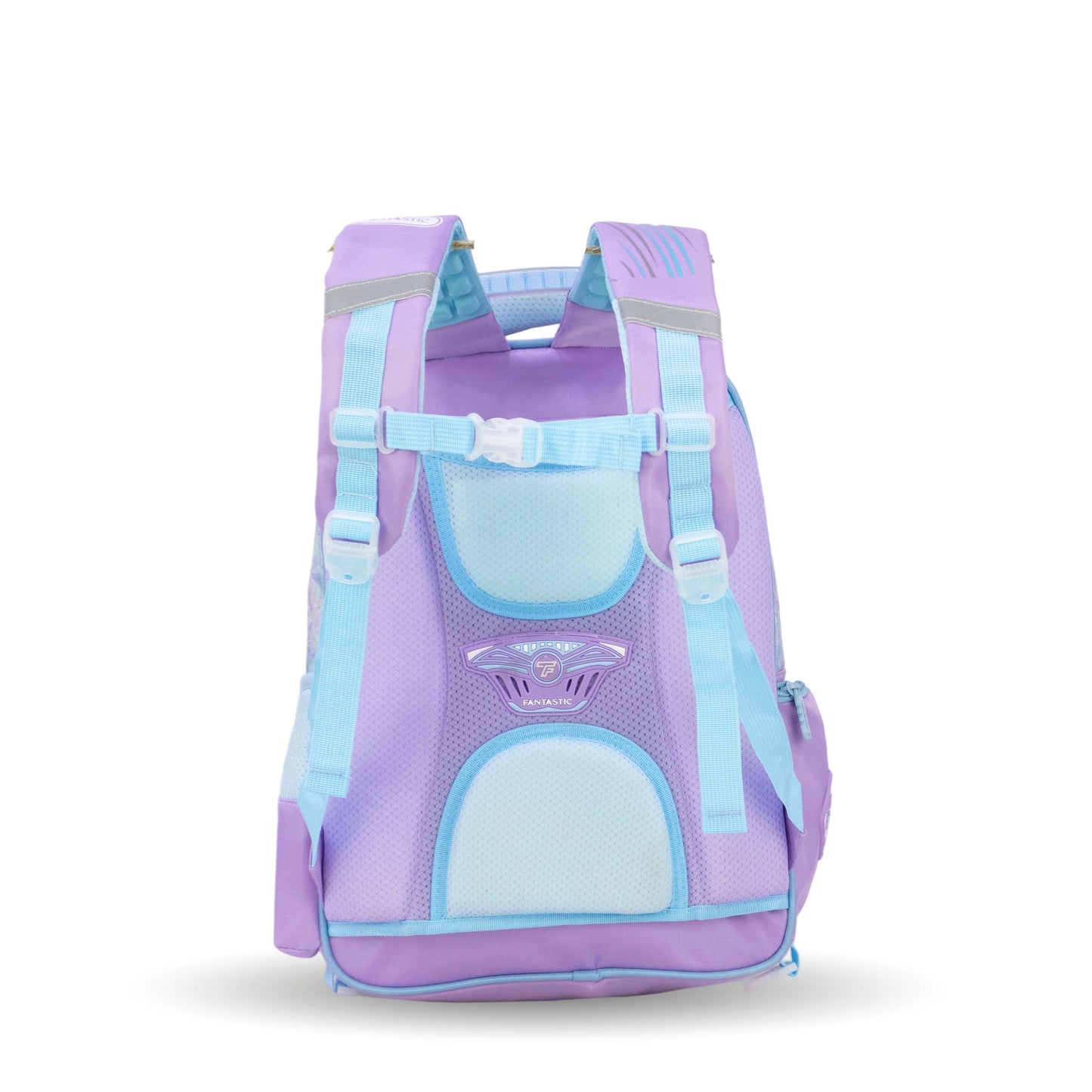 حقيبة مدرسية فانتاستيك فروزن  QY012، بنفسجى وازرق مقاس 17