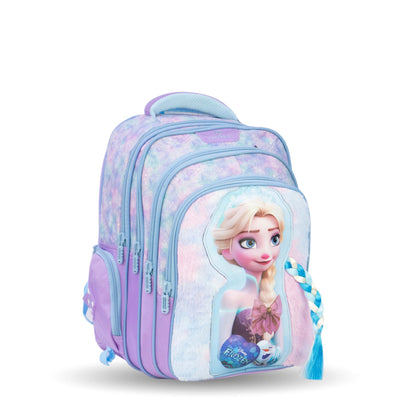 حقيبة مدرسية فانتاستيك فروزن  QY012، بنفسجى وازرق مقاس 17